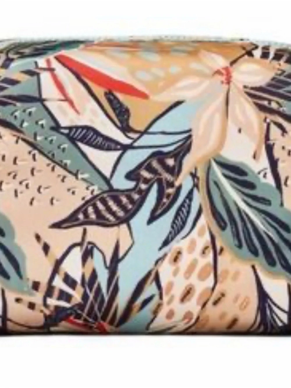 Soleil by Sonia Kashuk Floral Cosmetic Bag - Peach& Teal NWT
